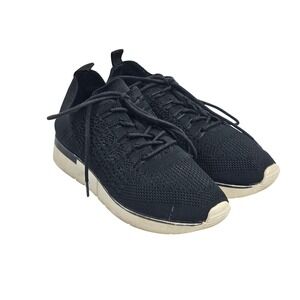 J/Slides NYC Knit Sneakers Womens 5.5 Black Mesh Lace Up Low Top Platform Shoes